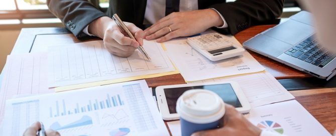 This is a picture of a business owner preparing their 2020 business taxes.